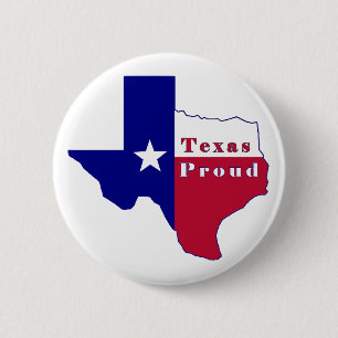 Badge Rond 5 Cm Carte du Texas Proud