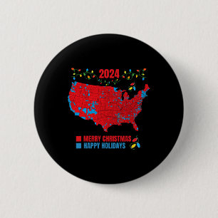 Badge Rond 5 Cm Carte électorale 2024 Joyeux Noël Trump Glissement