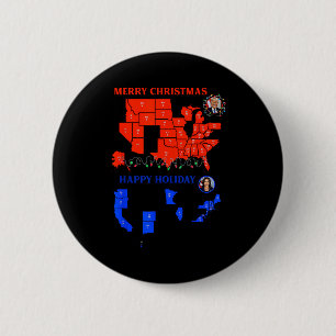 Badge Rond 5 Cm Carte électorale 2024 Joyeux Noël Trump Glissement