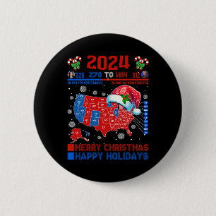 Badge Rond 5 Cm Carte électorale de 2024 Joyeux glissement de terr