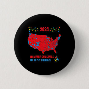 Badge Rond 5 Cm Carte électorale de 2024 Joyeux glissement de terr
