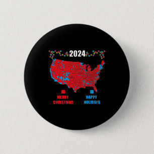 Badge Rond 5 Cm Carte électorale de 2024 Joyeux glissement de terr
