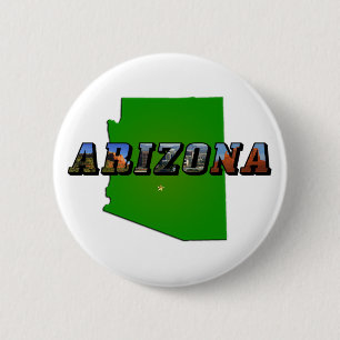 Badge Rond 5 Cm Carte et texte de l'image de l'Arizona