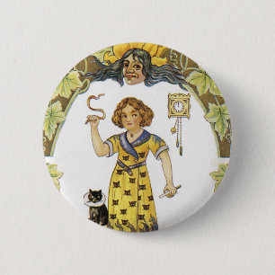 Badge Rond 5 Cm Carte Halloween vintage
