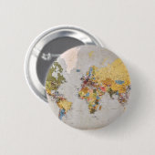 Badge Rond 5 Cm carte mondiale (Devant & derrière)