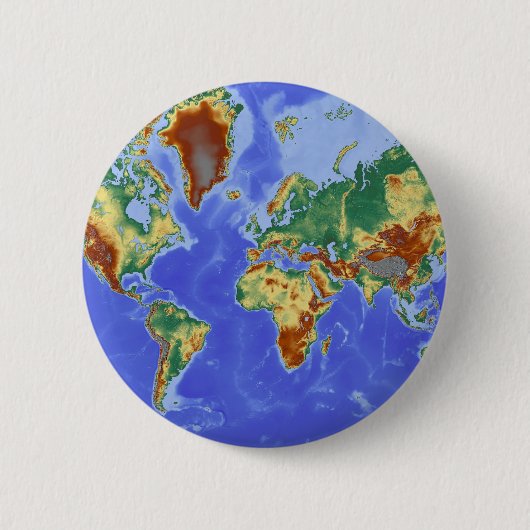 Badge Rond 5 Cm Carte mondiale géographique internationale (Devant)