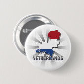 Badge Rond 5 Cm Carte néerlandaise 2,0 de drapeau (Devant & derrière)