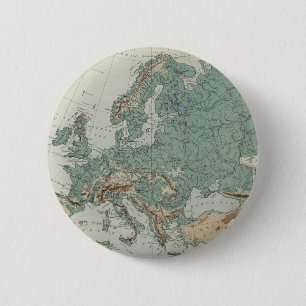 Badge Rond 5 Cm Carte physique de l'Europe