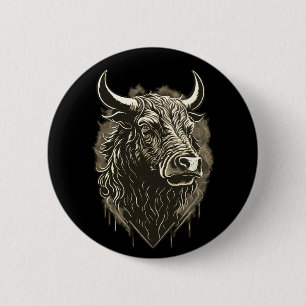 Badge Rond 5 Cm Carte postale Bull Portrait