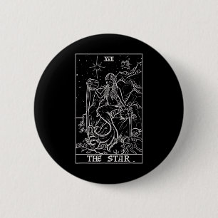 Badge Rond 5 Cm Carte Star Tarot Halloween Mermaid Gothic Witch