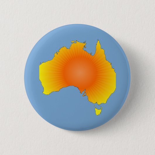 Badge Rond 5 Cm Carte Sunny Australie (Devant)