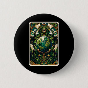 Badge Rond 5 Cm Carte Tarot d'Art Nature Enchantant par le Gardien