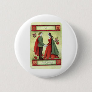 Badge Rond 5 Cm Carte tarot "Les Amoureux"
