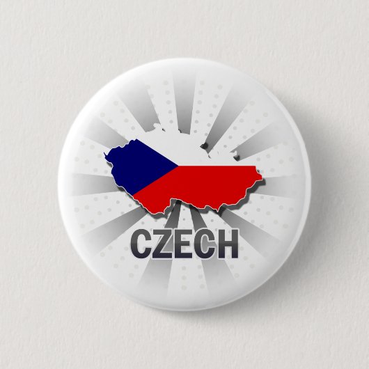 Badge Rond 5 Cm Carte tchèque 2,0 de drapeau (Devant)