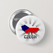 Badge Rond 5 Cm Carte tchèque 2,0 de drapeau (Devant & derrière)