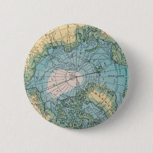 Badge Rond 5 Cm Carte vintage de l'Arctique