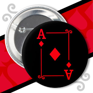 Badge Rond 5 Cm Cartes de jeu Costume Ace Diamonds Carte Ace