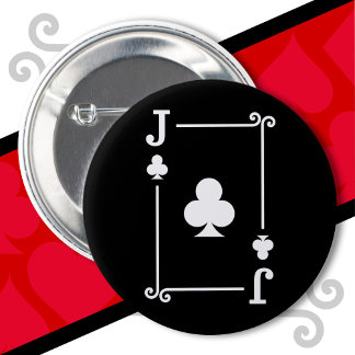 Badge Rond 5 Cm Cartes de jeu Costume Jack Clubs Carte Jack