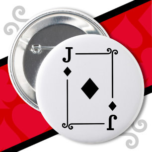 Badge Rond 5 Cm Cartes de jeu Costume Jack Diamonds Carte Jack