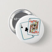 Badge Rond 5 Cm Cartes de poker Ace et Jack (Devant & derrière)