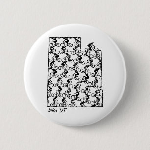 Badge Rond 5 Cm Cartographie de l'Utah pour le cyclisme minimalist