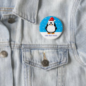 Badge Rond 5 Cm Cartographie de pingouin mignon Flacons de neige p (En situation)