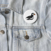 Badge Rond 5 Cm Carton de natation adorable à la corne (En situation)