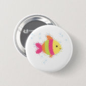 Badge Rond 5 Cm Carton de poisson mignon (Devant & derrière)