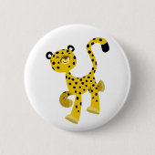 Badge Rond 5 Cm Carton joyeux mignon Cheetah (Devant)