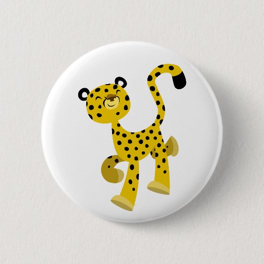 Badge Rond 5 Cm Carton joyeux mignon Cheetah (Devant)