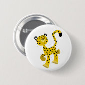 Badge Rond 5 Cm Carton joyeux mignon Cheetah (Devant & derrière)