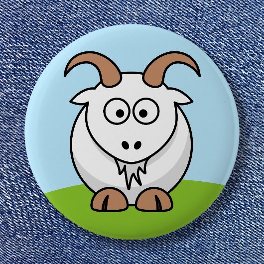 Badge Rond 5 Cm Carton rond mignon Saanen Chèvre