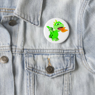Badge Rond 5 Cm Cartoon Bébé Dragon Bébé à crache feu mignon