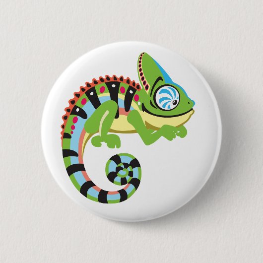 Badge Rond 5 Cm cartoon chameleon (Devant)