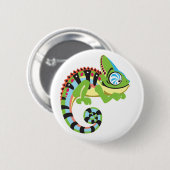 Badge Rond 5 Cm cartoon chameleon (Devant & derrière)