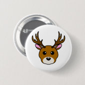 Badge Rond 5 Cm Cartoon Deer (Devant & derrière)