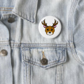 Badge Rond 5 Cm Cartoon Deer (En situation)
