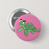 Badge Rond 5 Cm Cartoon Sea Turtle (Devant & derrière)