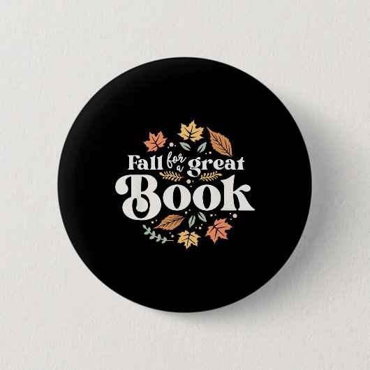 Badge Rond 5 Cm Cas For A Great Book Reading Librarian Autumn Tea (Devant)