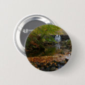 Badge Rond 5 Cm Cascade automnale et Creek Pennsylvania Nature (Devant & derrière)