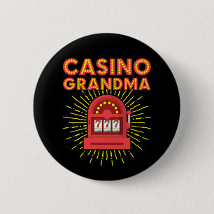 Badge Rond 5 Cm Casino Grand-mère Gambling Granny