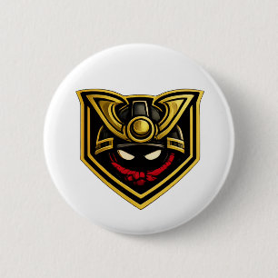 Badge Rond 5 Cm Casque Bushi Do Épinglette Bouton