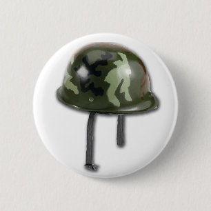 Badge Rond 5 Cm Casque d'armée