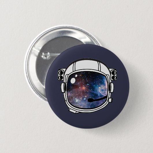Badge Rond 5 Cm Casque d'astronaute spatiale (Devant & derrière)