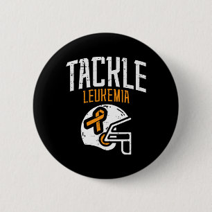 Badge Rond 5 Cm Casque de lutte contre la leucémie Ruban orange Ca