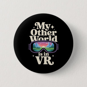 Badge Rond 5 Cm Casque de réalité virtuelle pour des mondes de jeu