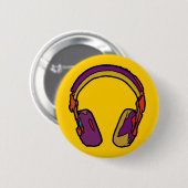 Badge Rond 5 Cm casque dj couleur (Devant & derrière)