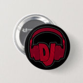 Badge Rond 5 Cm casque DJ musique (Devant & derrière)