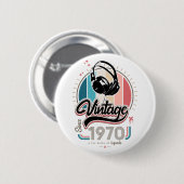 Badge Rond 5 Cm Casques vintages depuis 1970 (Devant & derrière)