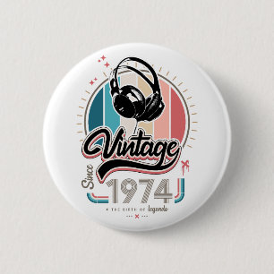 Badge Rond 5 Cm Casques vintages depuis 1974